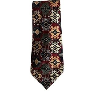 XMI for NORDSTROM Kilim rug pattern all silk tie, deep red, blue, cream